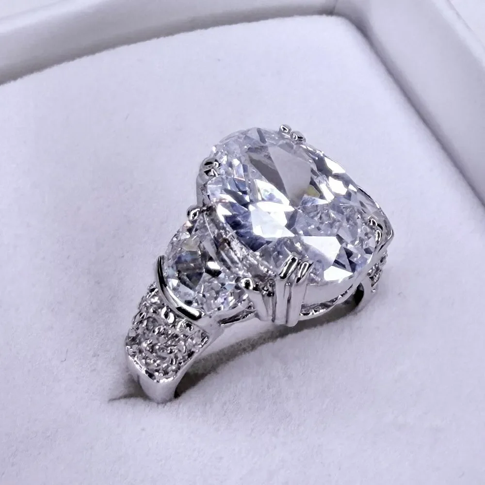 GORGEOUS Simulated Diamond Three-Stone Ring